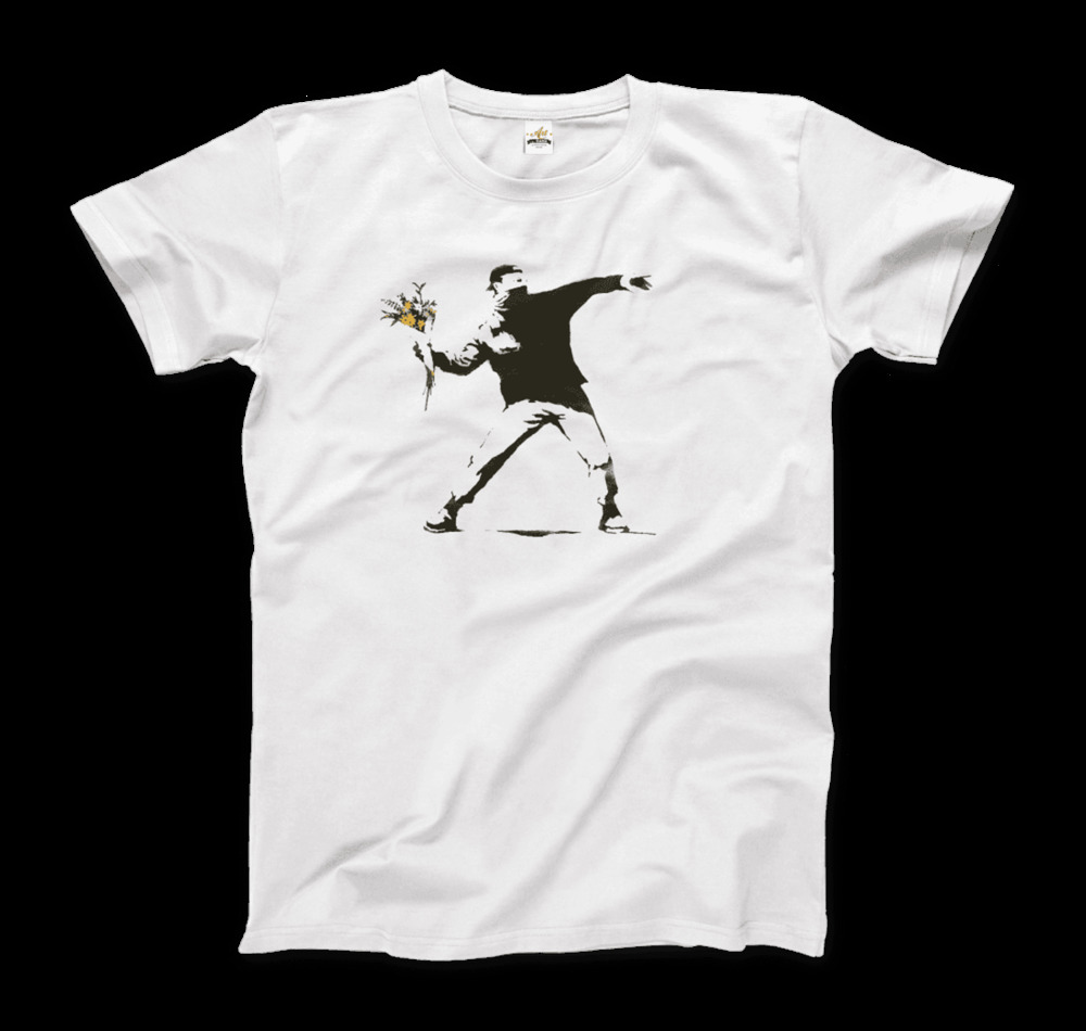 NWOT Banksy Flower Thrower Artwork T-Shirt – Youth XL